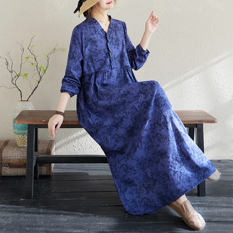 NYFS 2025 Summer Dress Cotton Linen Vintage New Woman Dress Loose Print Long dress Robe Elbise
NYFS 2025 Summer Dress Cotton Linen Vintage New Woman Dress Loose Print Long dress Robe Elbise