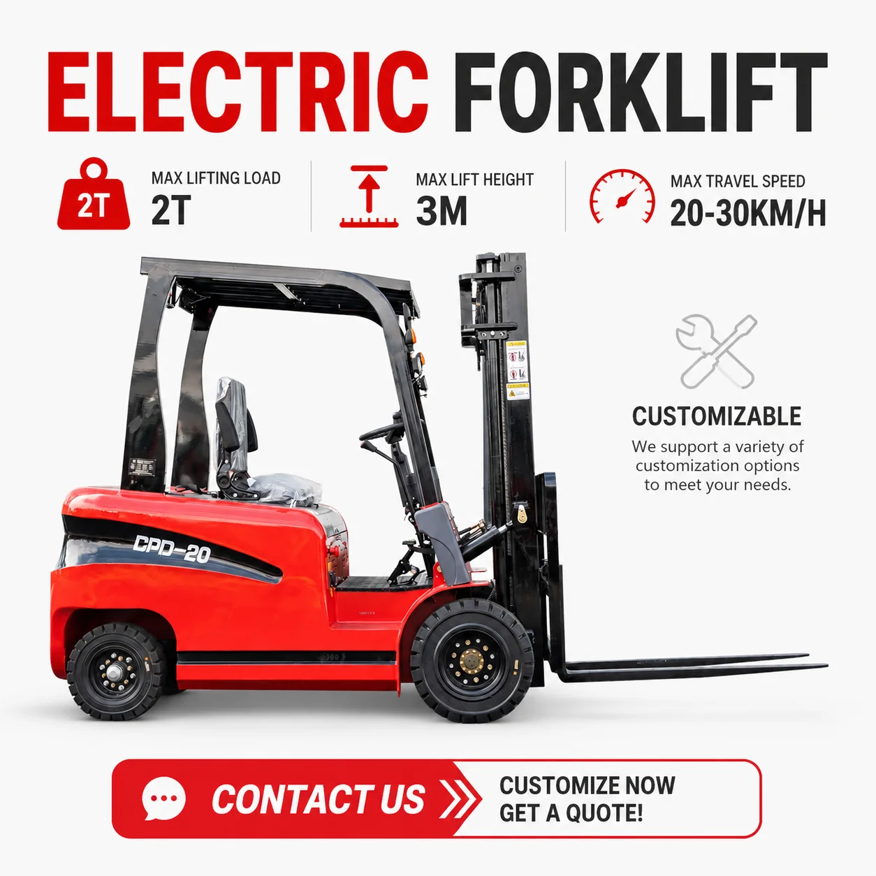 2 ton Electric Forklift High Quality Energy Saving Battery 2t Forklifts for Warehouse Factory Direct Sales Customizable
2 ton Electric Forklift High Quality Energy Saving Battery 2t Forklifts for Warehouse Factory Direct Sales Customizable