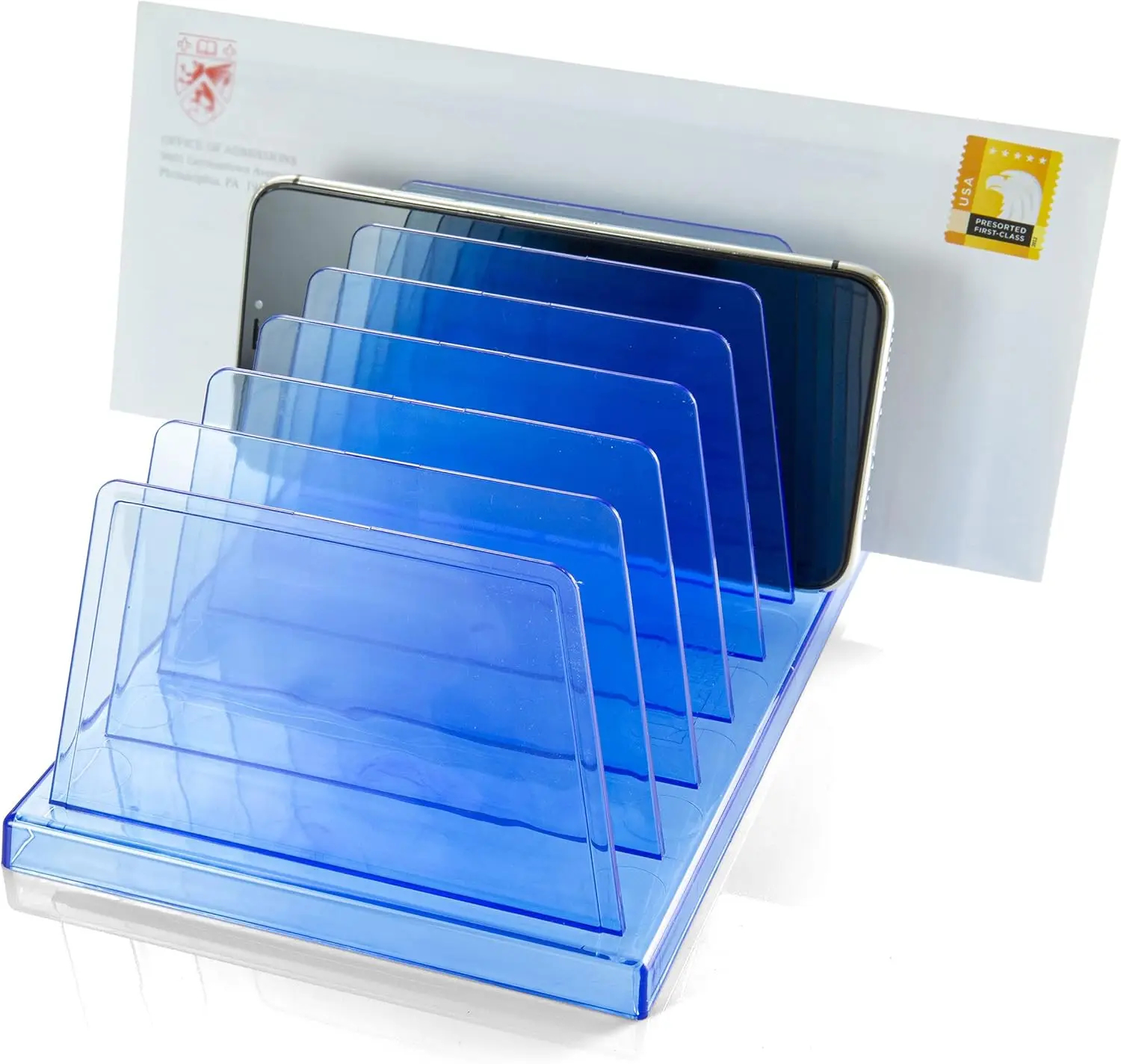 7-Compartment Blue Glacier Sorter for Documents, Files & Envelopes, Transparent Blue
7-Compartment Blue Glacier Sorter for Documents, Files & Envelopes, Transparent Blue