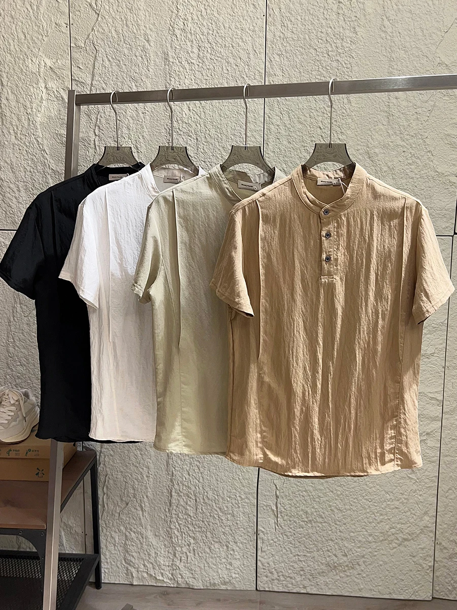 Linen Mixed Cool Commuter Men's T-Shirt Short Sleeve Stand Collar Breathable Comfortable Casual Loose Fit Summer Shirt
Linen Mixed Cool Commuter Men's T-Shirt Short Sleeve Stand Collar Breathable Comfortable Casual Loose Fit Summer Shirt