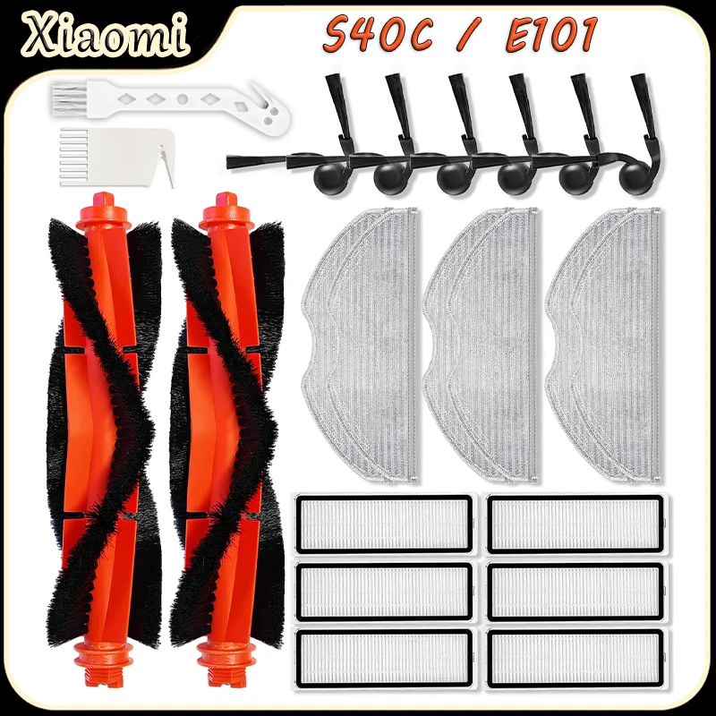 For Xiaomi S40C / E101 Robot Vacuum Cleaner Accessories kit Main Brush、HEPA Filter、Side Brush、Mop Cloth Spare Part
For Xiaomi S40C / E101 Robot Vacuum Cleaner Accessories kit Main Brush、HEPA Filter、Side Brush、Mop Cloth Spare Part