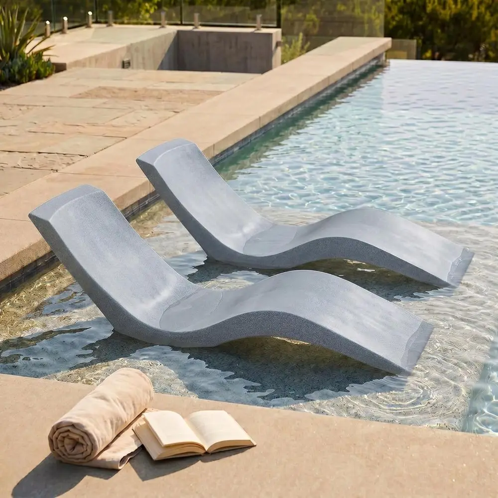Aqua OutdoLuxury in-Pool Chaise Lounge Chairs, 2-Pack or Tanning Ledge & Sun Shel, its 9 Inch Water Depth, Heavy-Duty LDPE Water
Aqua OutdoLuxury in-Pool Chaise Lounge Chairs, 2-Pack or Tanning Ledge & Sun Shel, its 9 Inch Water Depth, Heavy-Duty LDPE Water