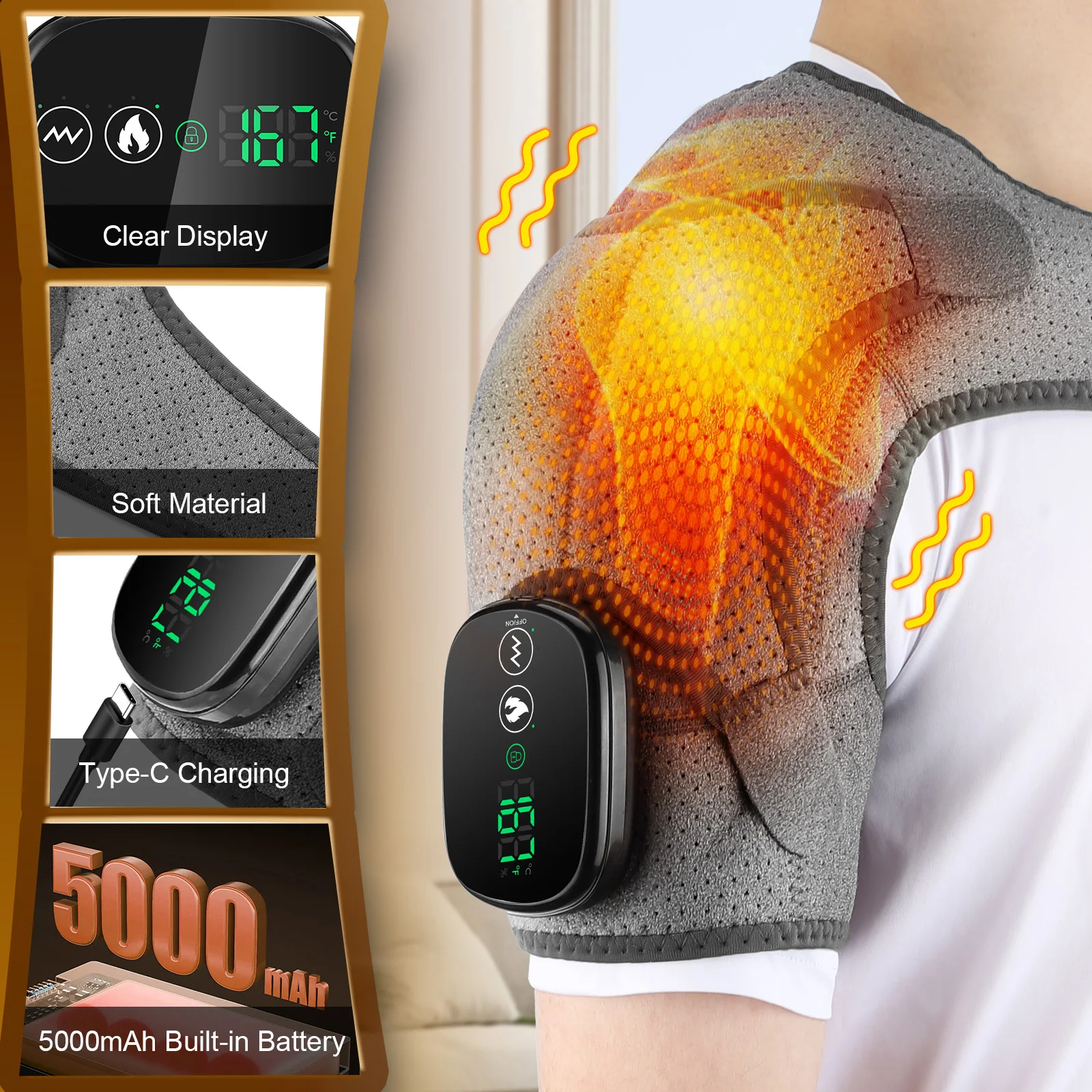 Electric Shoulder Heating Pad 3 Modes Vibration Shoulder Knee Elbow Relax Belt Hot Compress Thermal Massager Health Care
Electric Shoulder Heating Pad 3 Modes Vibration Shoulder Knee Elbow Relax Belt Hot Compress Thermal Massager Health Care