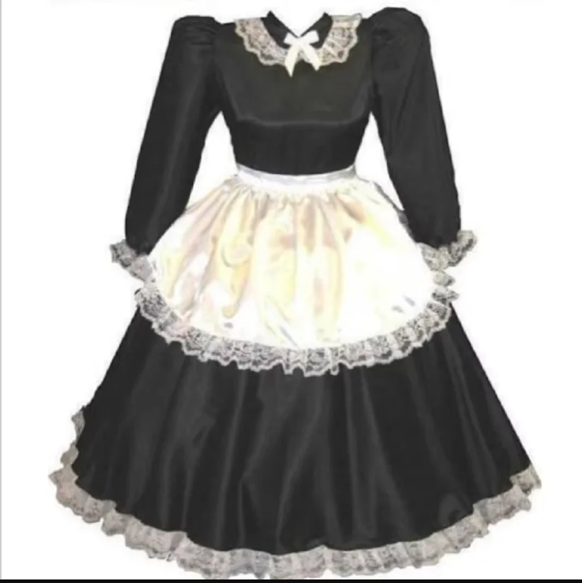 Fashion French Maid Princess Dress Lockable Blue Satin Lace Lace Lace Sissy Uniform Role-playing Costume Custom Multi-color
Fashion French Maid Princess Dress Lockable Blue Satin Lace Lace Lace Sissy Uniform Role-playing Costume Custom Multi-color