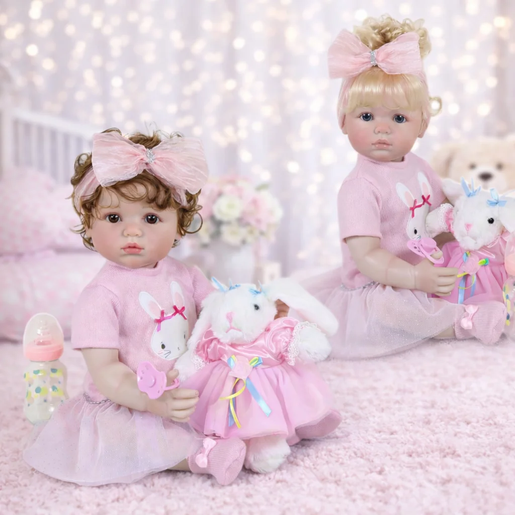 Reborn Toddler Girl Doll -22 inch Happy Dance with 3D Painted Skin Visible Veins on facewith Rooted Hair with Plush Bunny
Reborn Toddler Girl Doll -22 inch Happy Dance with 3D Painted Skin Visible Veins on facewith Rooted Hair with Plush Bunny