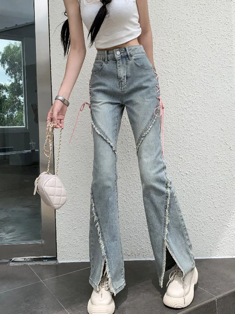 Vintage Raw Edge Split Horn Women Jeans Autumn Winter Female Streetwear 2023 New Stretch Slim High Waist Trousers Flare Pants
Vintage Raw Edge Split Horn Women Jeans Autumn Winter Female Streetwear 2023 New Stretch Slim High Waist Trousers Flare Pants