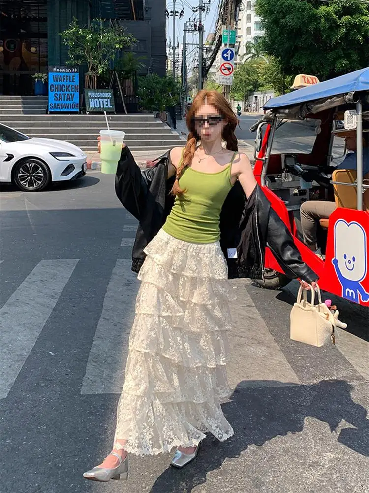 High Waist A-Line Long Skirt Women's Korean Style Lace Elastic Waist Half Body Skirt Autumn Winter New Style Slimming Cake Skirt
High Waist A-Line Long Skirt Women's Korean Style Lace Elastic Waist Half Body Skirt Autumn Winter New Style Slimming Cake Skirt