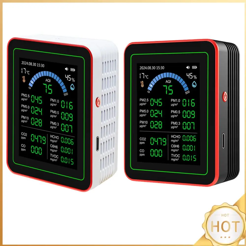 18-in-1 Air Quality Monitor with CO2 Monitor/HCHO/TVOC/Temperature/Humidity TFT Display Air Quality Meter for Home Office
18-in-1 Air Quality Monitor with CO2 Monitor/HCHO/TVOC/Temperature/Humidity TFT Display Air Quality Meter for Home Office