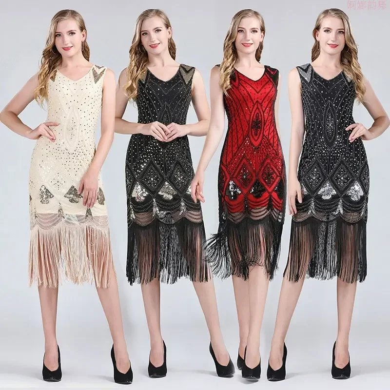 Women 1920s Vintage Sequin Latin Fringe Dress for Women Beaded Latin Dance Costumes Salsa Dance Performance Costume Dress
Women 1920s Vintage Sequin Latin Fringe Dress for Women Beaded Latin Dance Costumes Salsa Dance Performance Costume Dress