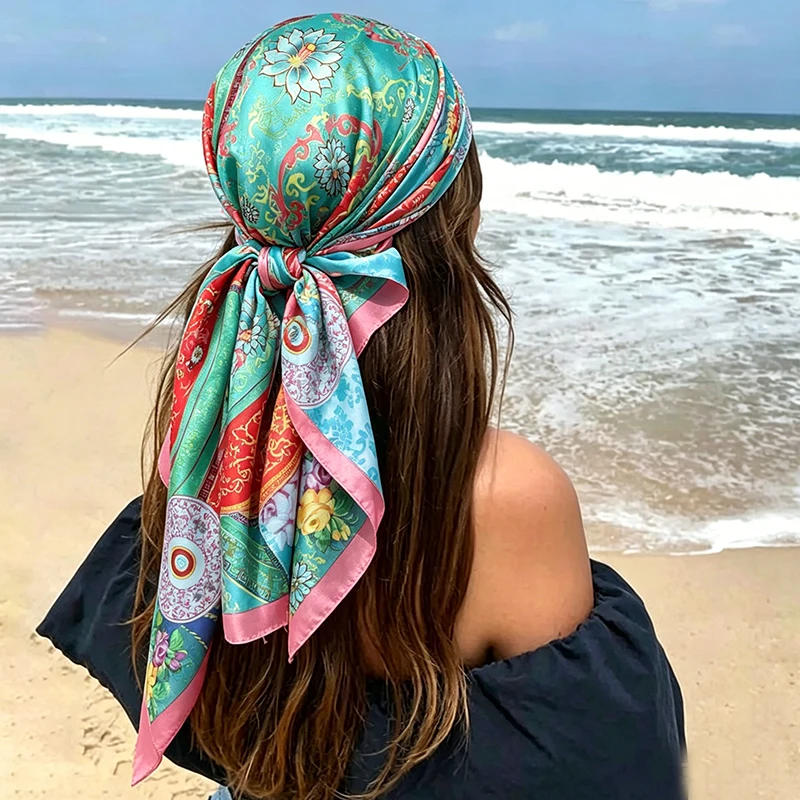 90cm Luxury Brand Satin Square Scarf Women Hijab Muslim Headscarves Shawl Wrap Headband Silk Neckerchief Ladies Foulard Bandana
90cm Luxury Brand Satin Square Scarf Women Hijab Muslim Headscarves Shawl Wrap Headband Silk Neckerchief Ladies Foulard Bandana