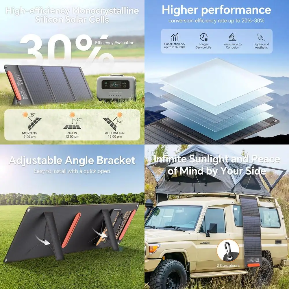 60W Portable Solar Panel with 15V USB and 18V DC, IP65 Waterproof, Lightweight Storage Bag, Ideal for Charging Devices Outdoors
60W Portable Solar Panel with 15V USB and 18V DC, IP65 Waterproof, Lightweight Storage Bag, Ideal for Charging Devices Outdoors