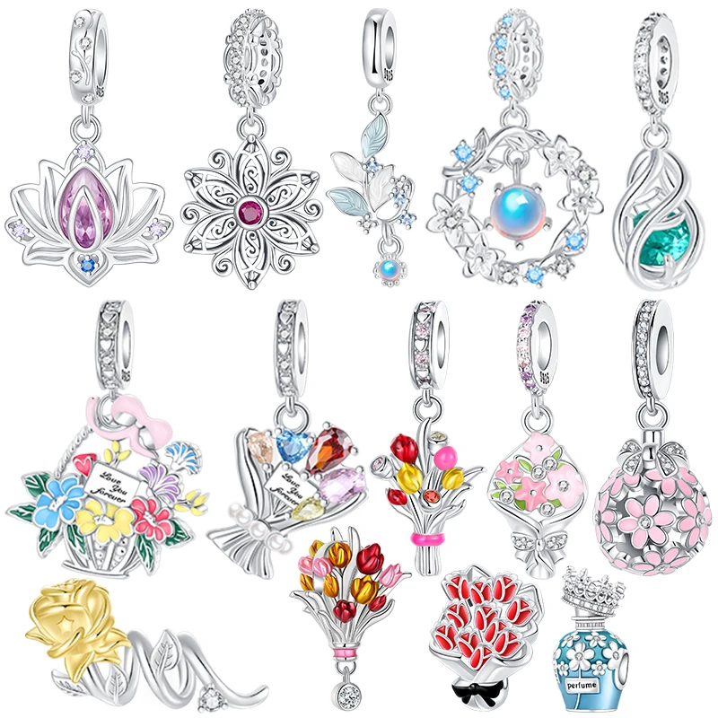 925 Sterling Silver Lotus Rose Flower Bouquet Charms Fits European Bracelets Hypoallergenic Gift for Women
925 Sterling Silver Lotus Rose Flower Bouquet Charms Fits European Bracelets Hypoallergenic Gift for Women