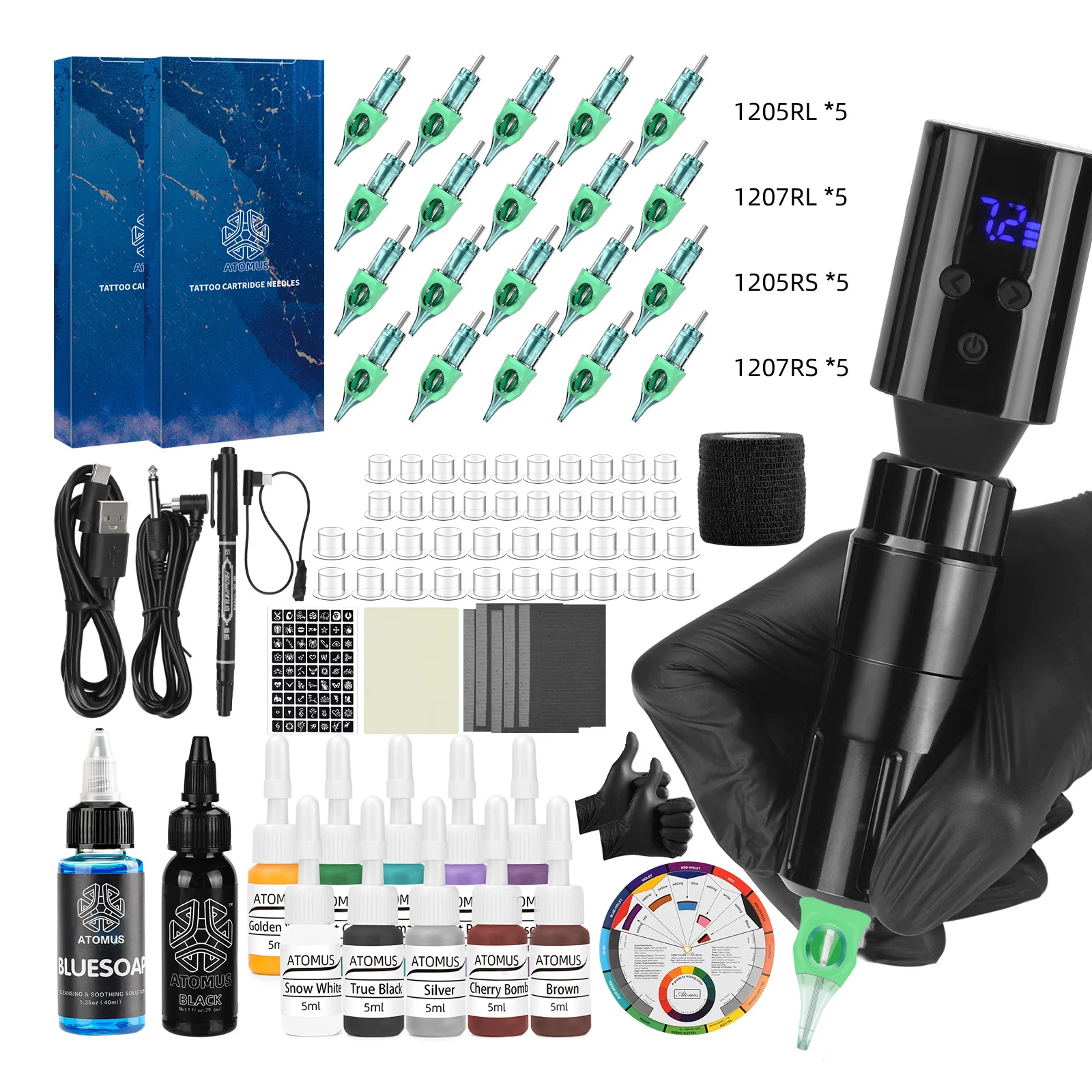 Tattoo Rotary Machine Pen Kit RCA Tattoo Power Supply 5RL 7RL 5RS 7RS Tattoo Cartridge Needles Ink Cups for Permanent Makeup
Tattoo Rotary Machine Pen Kit RCA Tattoo Power Supply 5RL 7RL 5RS 7RS Tattoo Cartridge Needles Ink Cups for Permanent Makeup