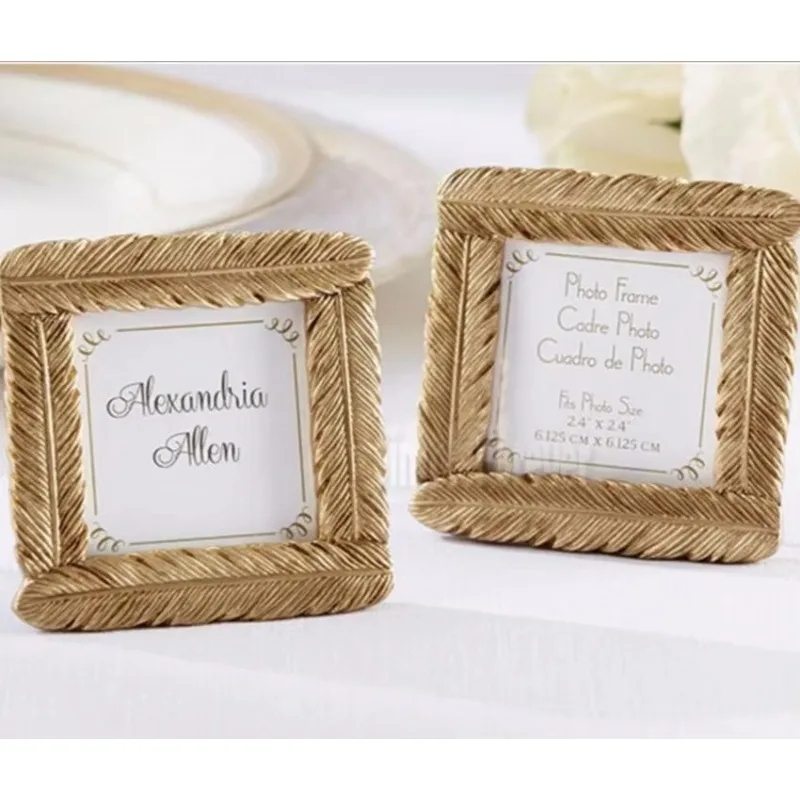 50pcs/Lot High Quality Gold Resin Feather Photo Frame Baby Shower Favors Wedding Party Giveaway
50pcs/Lot High Quality Gold Resin Feather Photo Frame Baby Shower Favors Wedding Party Giveaway