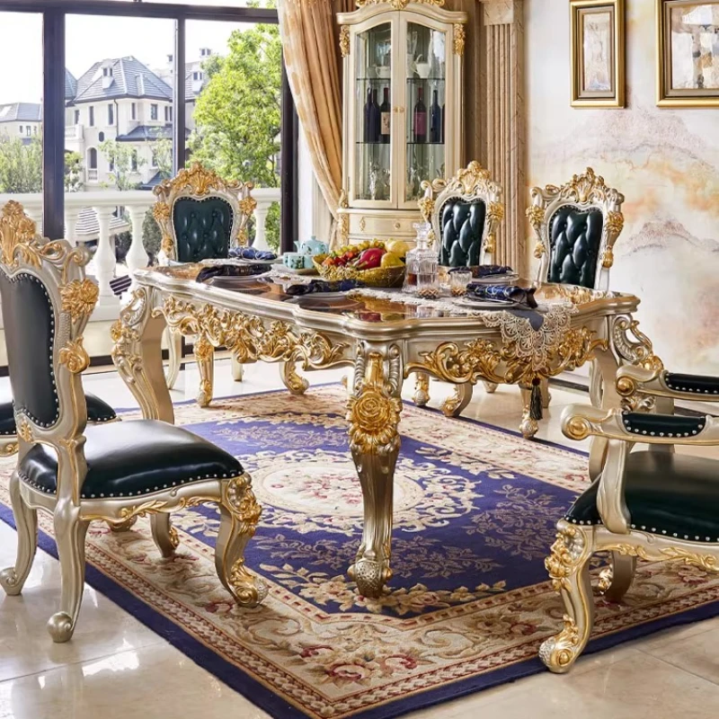 ZK European solid wood dining table and chair combination villa restaurant household square dining table carved dining table
ZK European solid wood dining table and chair combination villa restaurant household square dining table carved dining table