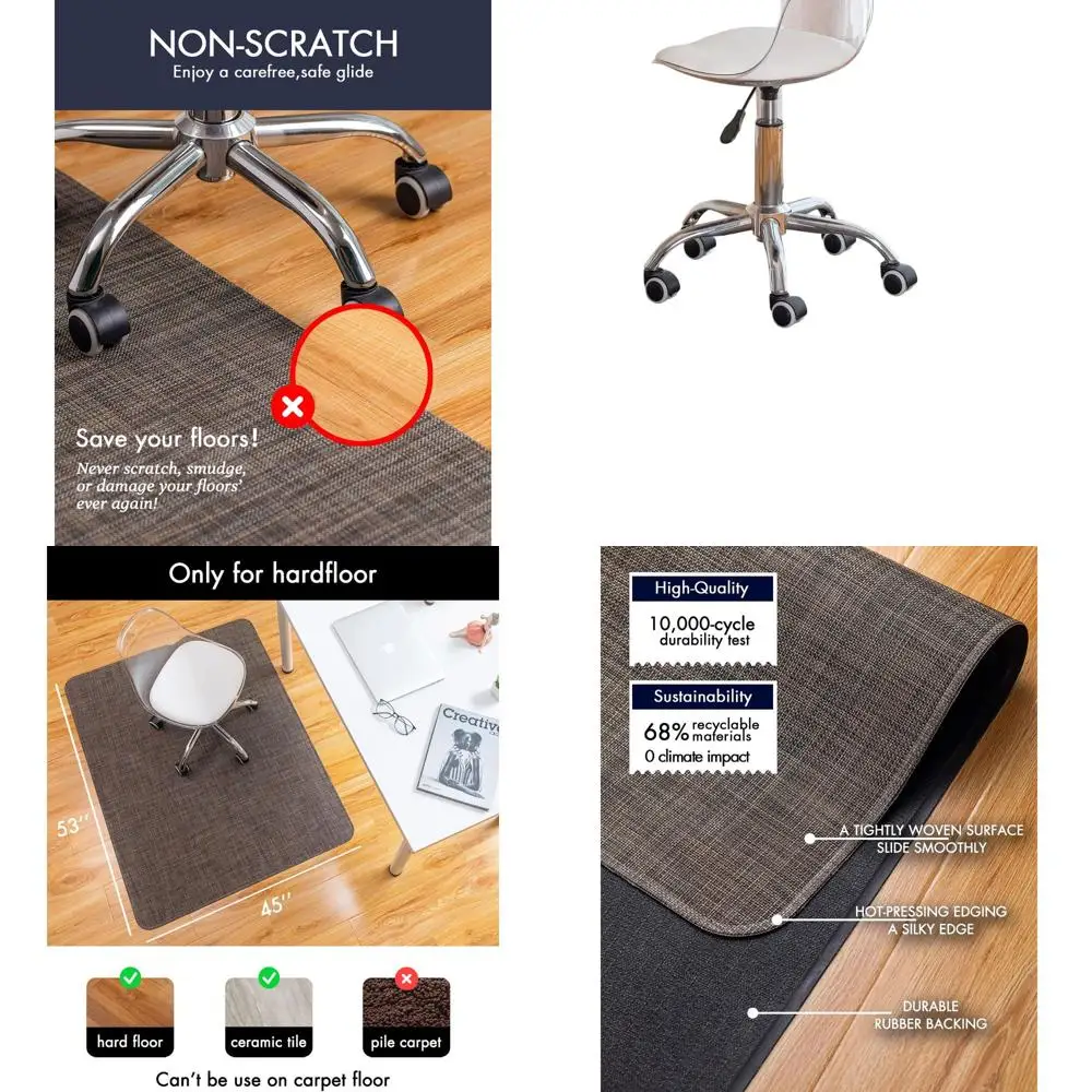 Коврик для стула из твердой древесины — 45x53 Нескользящая защита стола из ПВХ для вращающихся стульев
Коврик для стула из твердой древесины — 45x53 Нескользящая защита стола из ПВХ для вращающихся стульев