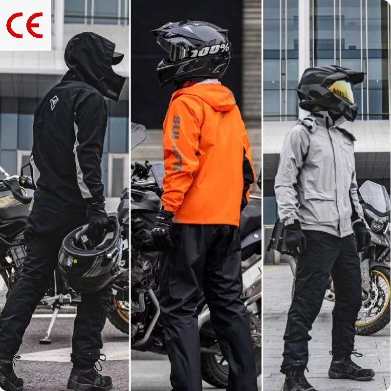 SULAITE TPU 3-Layer Waterproof Motorcycle Rain Suit Detachable Hood Rain Jacket with Reflective Logo Velcro Closures for Riding
SULAITE TPU 3-Layer Waterproof Motorcycle Rain Suit Detachable Hood Rain Jacket with Reflective Logo Velcro Closures for Riding