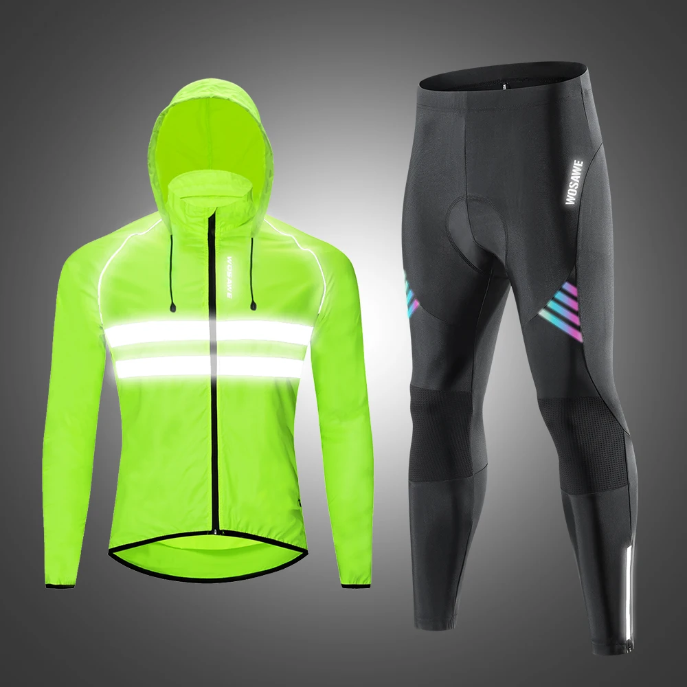 WOSAWE Men Cycling Clothing Set Breathable Pants Waterproof Windproof Reflective Cycling Jacket Set Sportswear Bike Windbreaker
WOSAWE Men Cycling Clothing Set Breathable Pants Waterproof Windproof Reflective Cycling Jacket Set Sportswear Bike Windbreaker