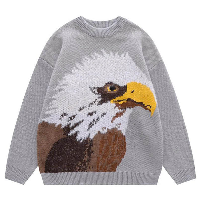 Hip Hop Streetwear Harajuku Sweater Men Women Loose Vintage Retro Eagle Print Knitted Sweater 2022 Autumn Cotton Pullover Unisex
Hip Hop Streetwear Harajuku Sweater Men Women Loose Vintage Retro Eagle Print Knitted Sweater 2022 Autumn Cotton Pullover Unisex