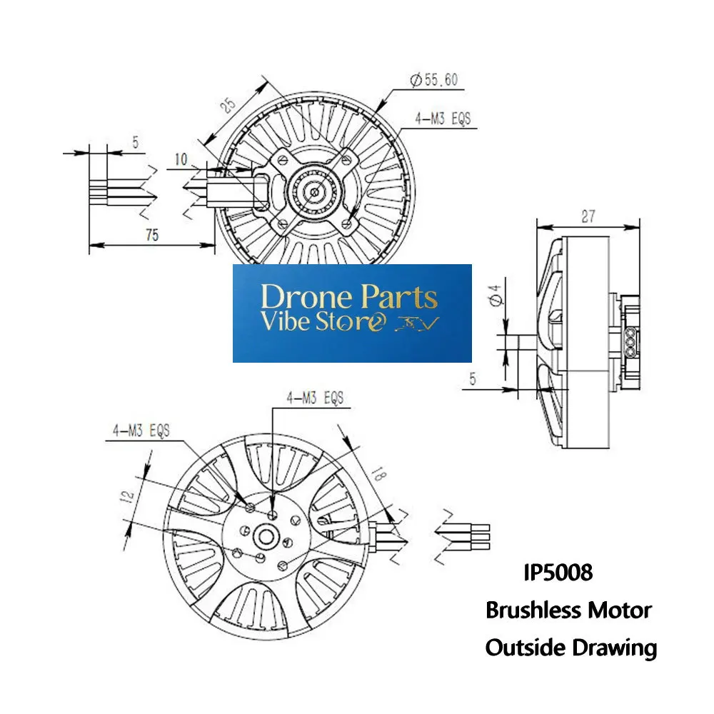 DParts1IP5008 KV370 Brushless Motor For Multi Rotor Dr-one 4.2KG Thrust 131g Light Weight U-AV Motor For Aerial Photography Surv
DParts1IP5008 KV370 Brushless Motor For Multi Rotor Dr-one 4.2KG Thrust 131g Light Weight U-AV Motor For Aerial Photography Surv