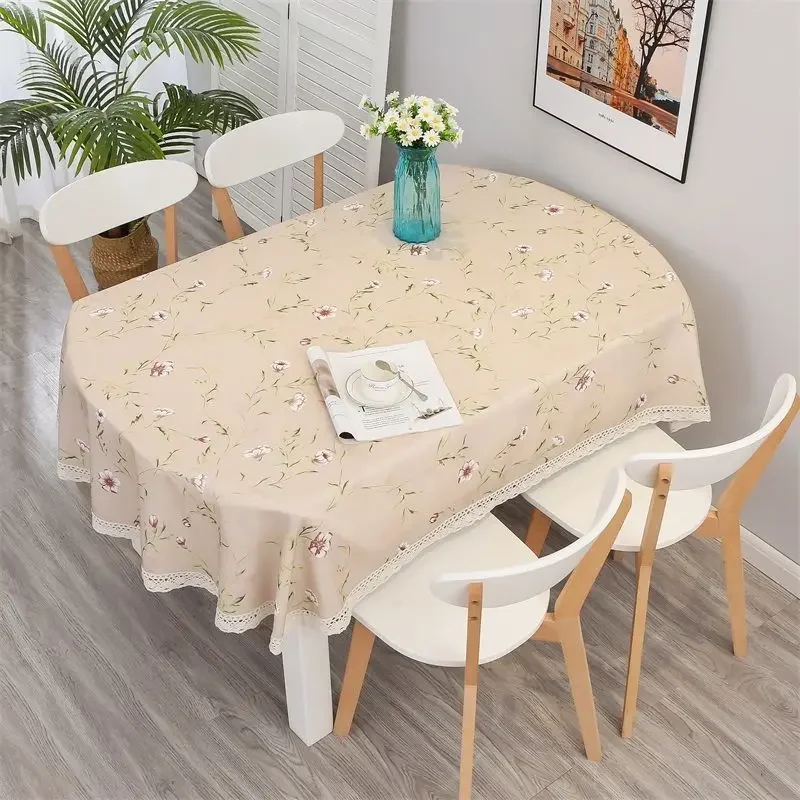 Linen Tablecloth with Lace Oval Table Cloth Rustic Flower Printed Farmhouse Ellipse Table Cover Leisure Dining Table Cloth 200cm
Linen Tablecloth with Lace Oval Table Cloth Rustic Flower Printed Farmhouse Ellipse Table Cover Leisure Dining Table Cloth 200cm