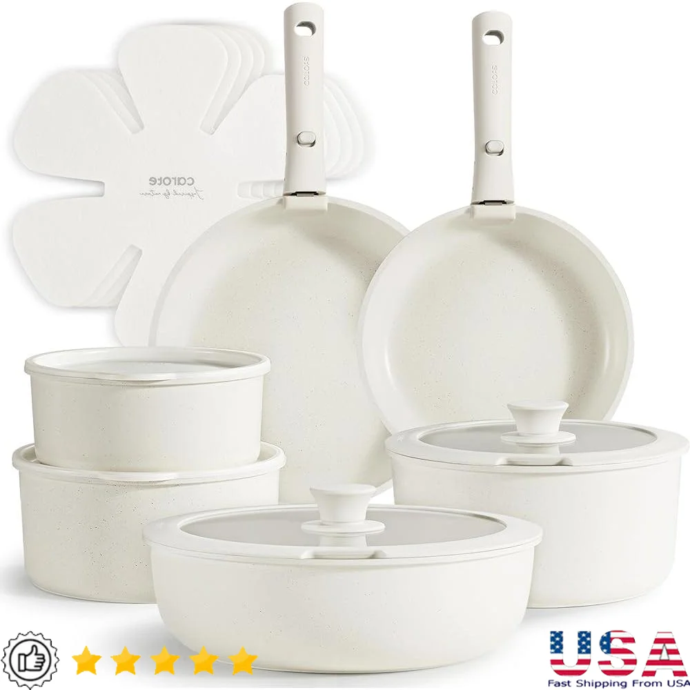 Nonstick Pots and Pans Set 17pcs Removable Handle Cookware Induction Kitchen Set Space Saving Easy Clean Chef Essentials
Nonstick Pots and Pans Set 17pcs Removable Handle Cookware Induction Kitchen Set Space Saving Easy Clean Chef Essentials