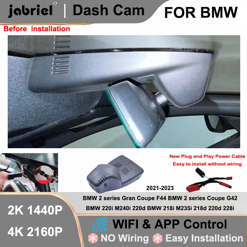 Видеорегистратор 4K Wi-Fi для BMW 2 серии (G42, F44) 220d, 220i, 218i, 218d, 228i, M240i, M235i 2019-2023 годов выпуска
Видеорегистратор 4K Wi-Fi для BMW 2 серии (G42, F44) 220d, 220i, 218i, 218d, 228i, M240i, M235i 2019-2023 годов выпуска