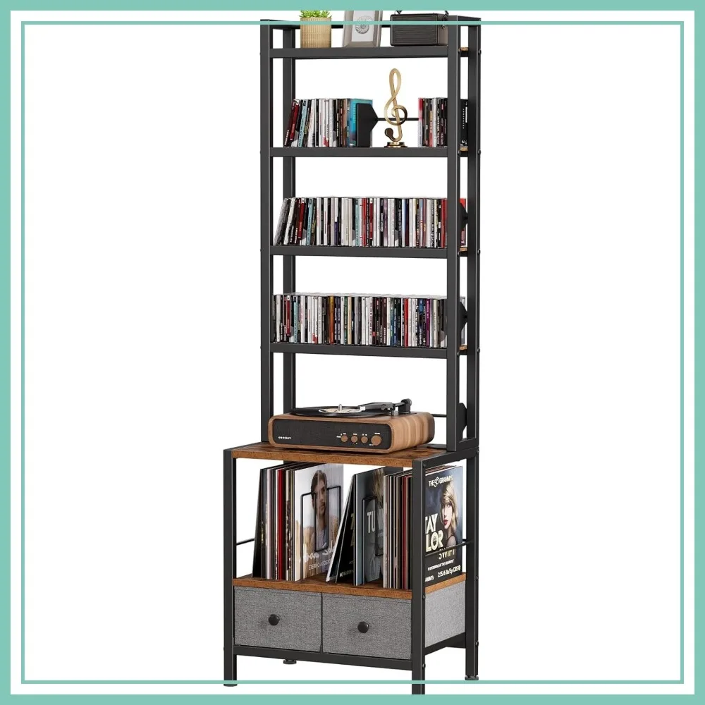6-Tier Media Storage Rack with Drawers, Holds 392 CDs/DVDs, Vinyl Records, Books, 20.8x11.8x63in
6-Tier Media Storage Rack with Drawers, Holds 392 CDs/DVDs, Vinyl Records, Books, 20.8x11.8x63in