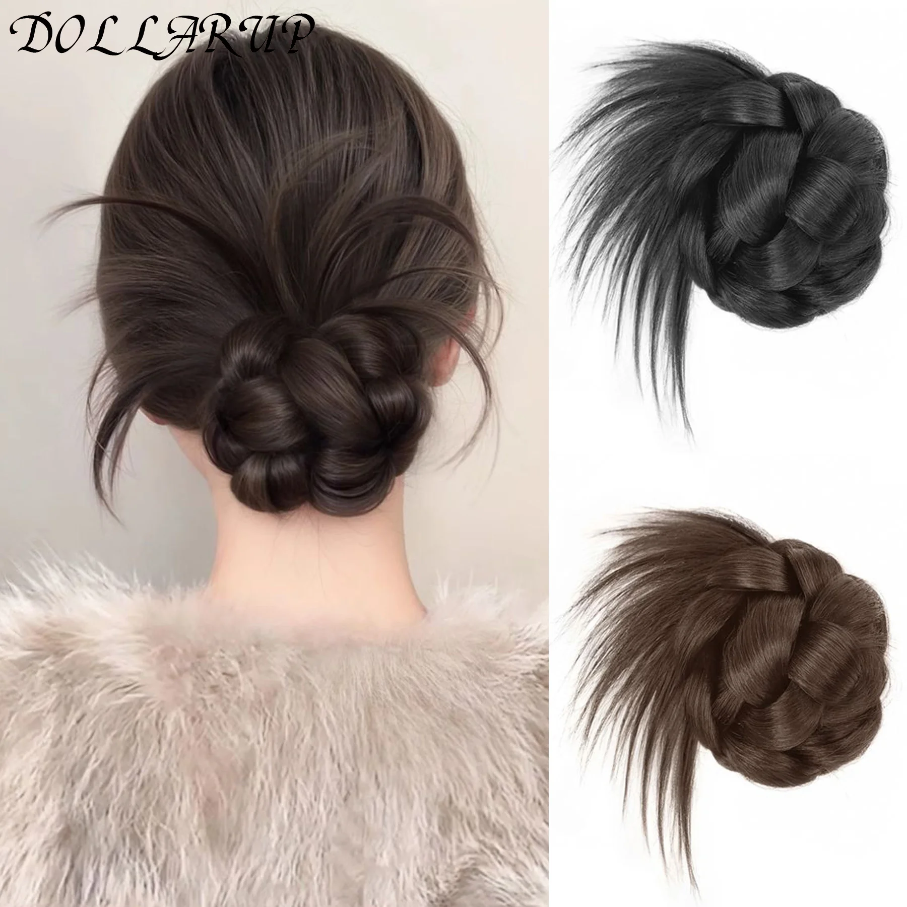 Girls Curly Scrunchie Chignon With Rubber Band Brown Black Synthetic Hair Ring Wrap On Messy Bun Ponytails Straight Hair Tie
Girls Curly Scrunchie Chignon With Rubber Band Brown Black Synthetic Hair Ring Wrap On Messy Bun Ponytails Straight Hair Tie