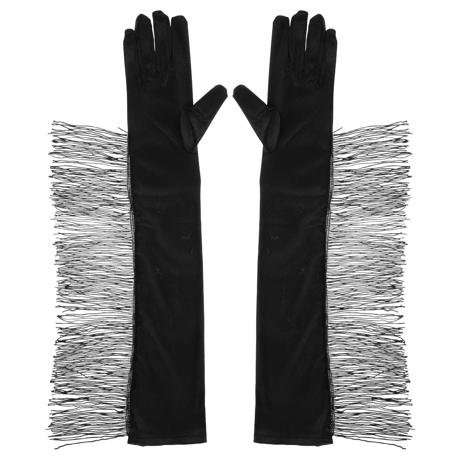 1Pair Feminine Long Satin Gloves Women Vintage Tassel Elbow Length Retro Style Dance Wedding Cosplay Opera Masquerade Costume
1Pair Feminine Long Satin Gloves Women Vintage Tassel Elbow Length Retro Style Dance Wedding Cosplay Opera Masquerade Costume