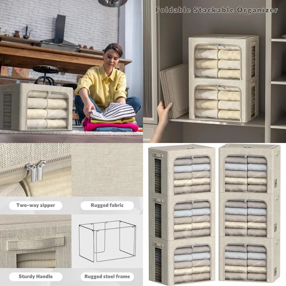 Набор из 6 складных тканевых корзин для хранения с прозрачным окном для одежды и белья, бежевый (36 л, 15,7x11,8x11,8 дюймов)
Набор из 6 складных тканевых корзин для хранения с прозрачным окном для одежды и белья, бежевый (36 л, 15,7x11,8x11,8 дюймов)
