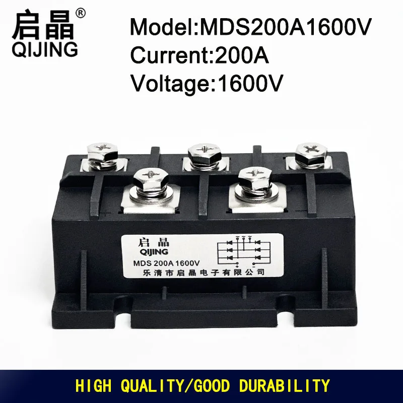 New Three-Phases Rectifier Bridge MDS200A1600V Copper Baes Plate Rectifier Module MDS200A
New Three-Phases Rectifier Bridge MDS200A1600V Copper Baes Plate Rectifier Module MDS200A