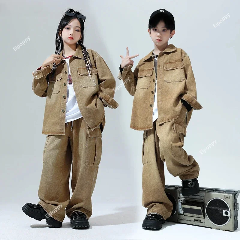 Boys Street Dance Cool Jeans Jacket Girls Hip Hop Loose Denim Cargo Pants Clothes Sets Kids Jazz Stage Costumes Child Streetwear
Boys Street Dance Cool Jeans Jacket Girls Hip Hop Loose Denim Cargo Pants Clothes Sets Kids Jazz Stage Costumes Child Streetwear