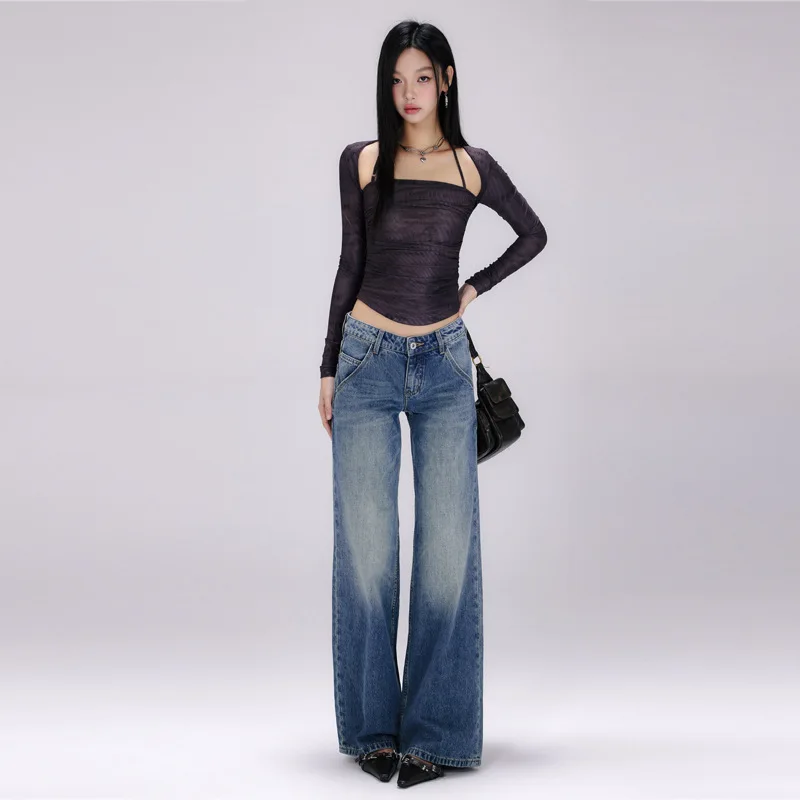 UNITIM Female Denim Pant American Gradient Color Women's Straight-leg Pant Washed Low Waist Versatile Full-length Pant for Lady
UNITIM Female Denim Pant American Gradient Color Women's Straight-leg Pant Washed Low Waist Versatile Full-length Pant for Lady