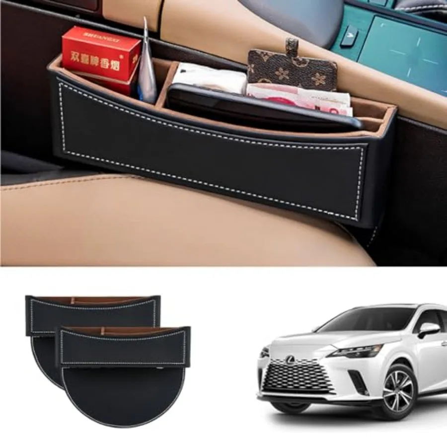 2 Pack Car Seat Gap Filler Organizer, Leather, Black, Multifunctional Automotive Trays and Bags, Luxury Finish, 2 Pounds
2 Pack Car Seat Gap Filler Organizer, Leather, Black, Multifunctional Automotive Trays and Bags, Luxury Finish, 2 Pounds