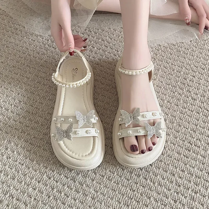 Sandals for Women Pearl Diamond Korea Sandal Luxury Summer Asian Size Woman Shoes Vintage Comfortable and Elegant 2025 Footwear
Sandals for Women Pearl Diamond Korea Sandal Luxury Summer Asian Size Woman Shoes Vintage Comfortable and Elegant 2025 Footwear