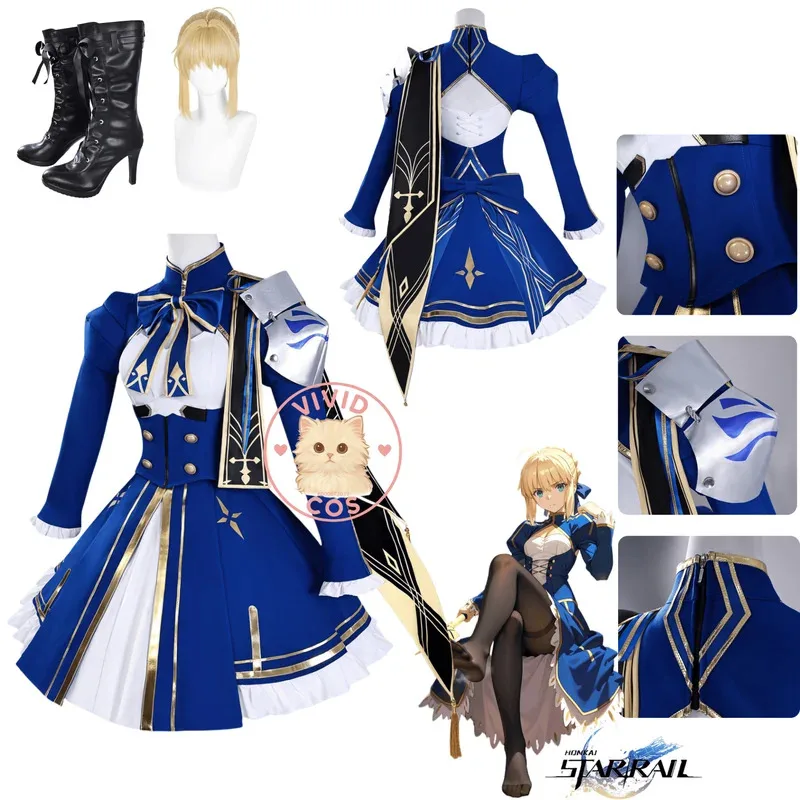 Игра Honkai: Star Rail Косплей Костюм Аниме Сабля Ролевая игра Одежда высокого качества Синяя униформа Костюмы для женщин Comic Con Party 
Игра Honkai: Star Rail Косплей Костюм Аниме Сабля Ролевая игра Одежда высокого качества Синяя униформа Костюмы для женщин Comic Con Party