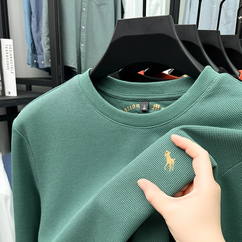 High end brand long sleeved men's round neck T-shirt autumn fashion hot selling pony logo embroidered high-quality sports shirt
High end brand long sleeved men's round neck T-shirt autumn fashion hot selling pony logo embroidered high-quality sports shirt