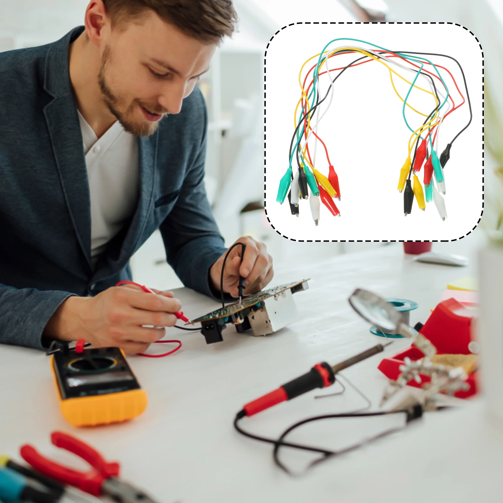 10pcs Crocodile Leads Nickel Test Leads Plated Steel Jumper Wires Electrical Lab Testing Test Lead Set Instrument
10pcs Crocodile Leads Nickel Test Leads Plated Steel Jumper Wires Electrical Lab Testing Test Lead Set Instrument