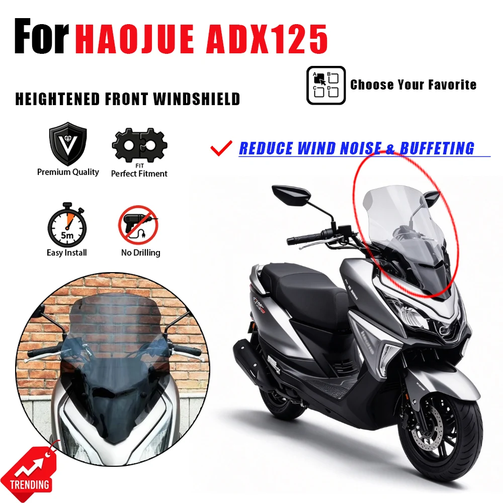 For Haojue ADX125 Motorcycle Windshield Heightened Extended Windscreen Deflector Accesorios Moto Parabrisas Cupula Parts
For Haojue ADX125 Motorcycle Windshield Heightened Extended Windscreen Deflector Accesorios Moto Parabrisas Cupula Parts