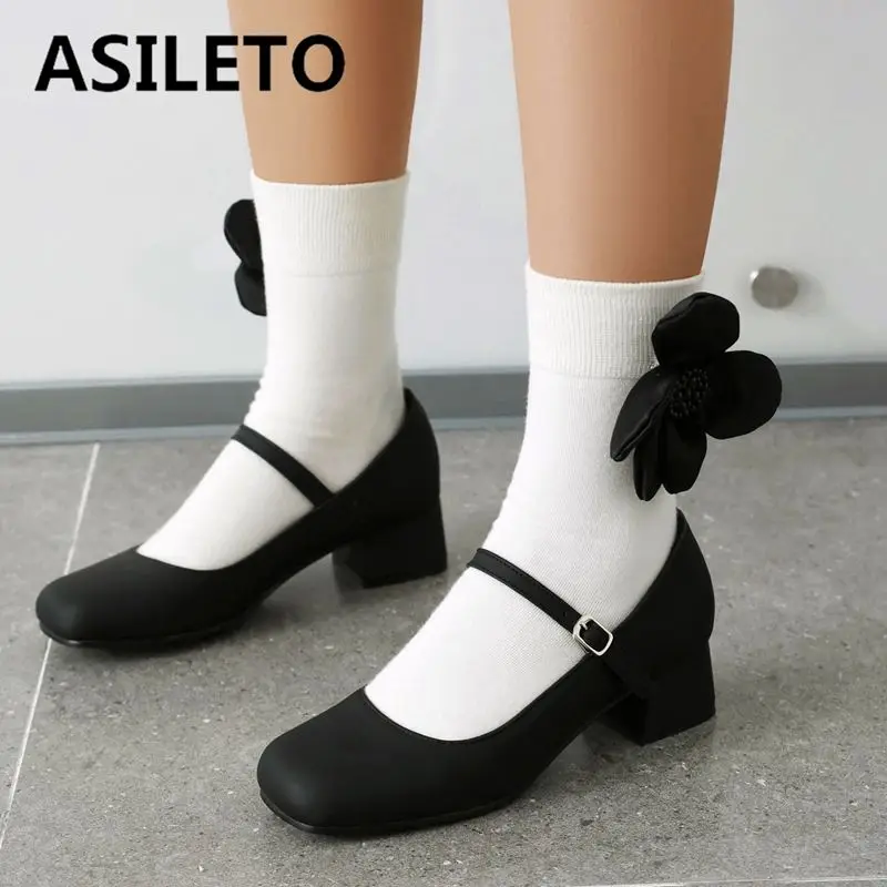 ASILETO Retro Mary Janes Pumps for Women Mid Heels Buckle Straps Elegant Daily Shoes Plus Size Spring Square Toe Block Black Hot
ASILETO Retro Mary Janes Pumps for Women Mid Heels Buckle Straps Elegant Daily Shoes Plus Size Spring Square Toe Block Black Hot