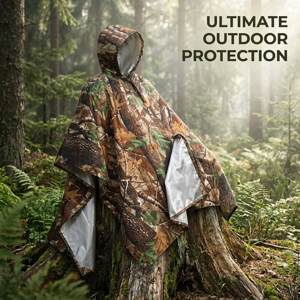 1PC Camo Waterproof Rain Poncho Hooded Raincoat for Camping Hiking Trekking Outdoor Emergency Cloak Cover Men Women Unisex
1PC Camo Waterproof Rain Poncho Hooded Raincoat for Camping Hiking Trekking Outdoor Emergency Cloak Cover Men Women Unisex