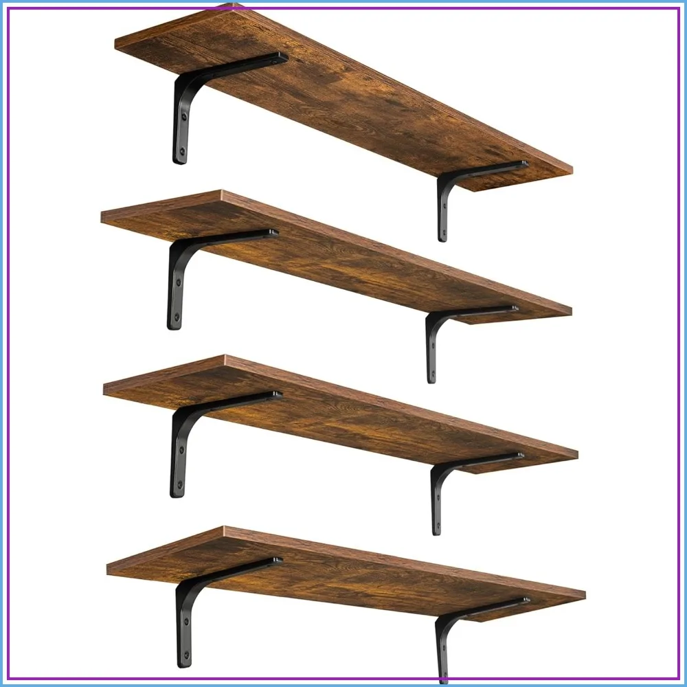 31.5Inch Extra Large Wall Mounted Shelves Set of 4, Floating Storage Ledges with Sturdy Metal Brackets for Living Room, Bathroom, Bedroom, Kitchen
31.5Inch Extra Large Wall Mounted Shelves Set of 4, Floating Storage Ledges with Sturdy Metal Brackets for Living Room, Bathroom, Bedroom, Kitchen