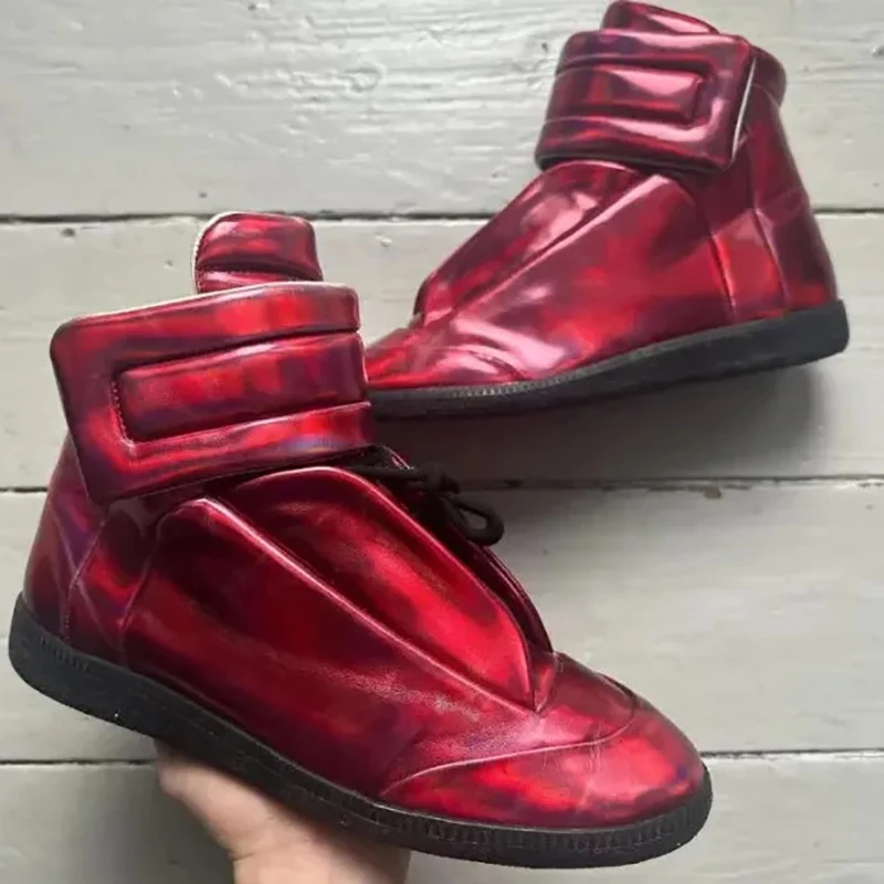 Shiny skin luxury sports shoes, ankle lace-up sports shoes, high-top street casual shoes, basketball men's and women's A2
Shiny skin luxury sports shoes, ankle lace-up sports shoes, high-top street casual shoes, basketball men's and women's A2