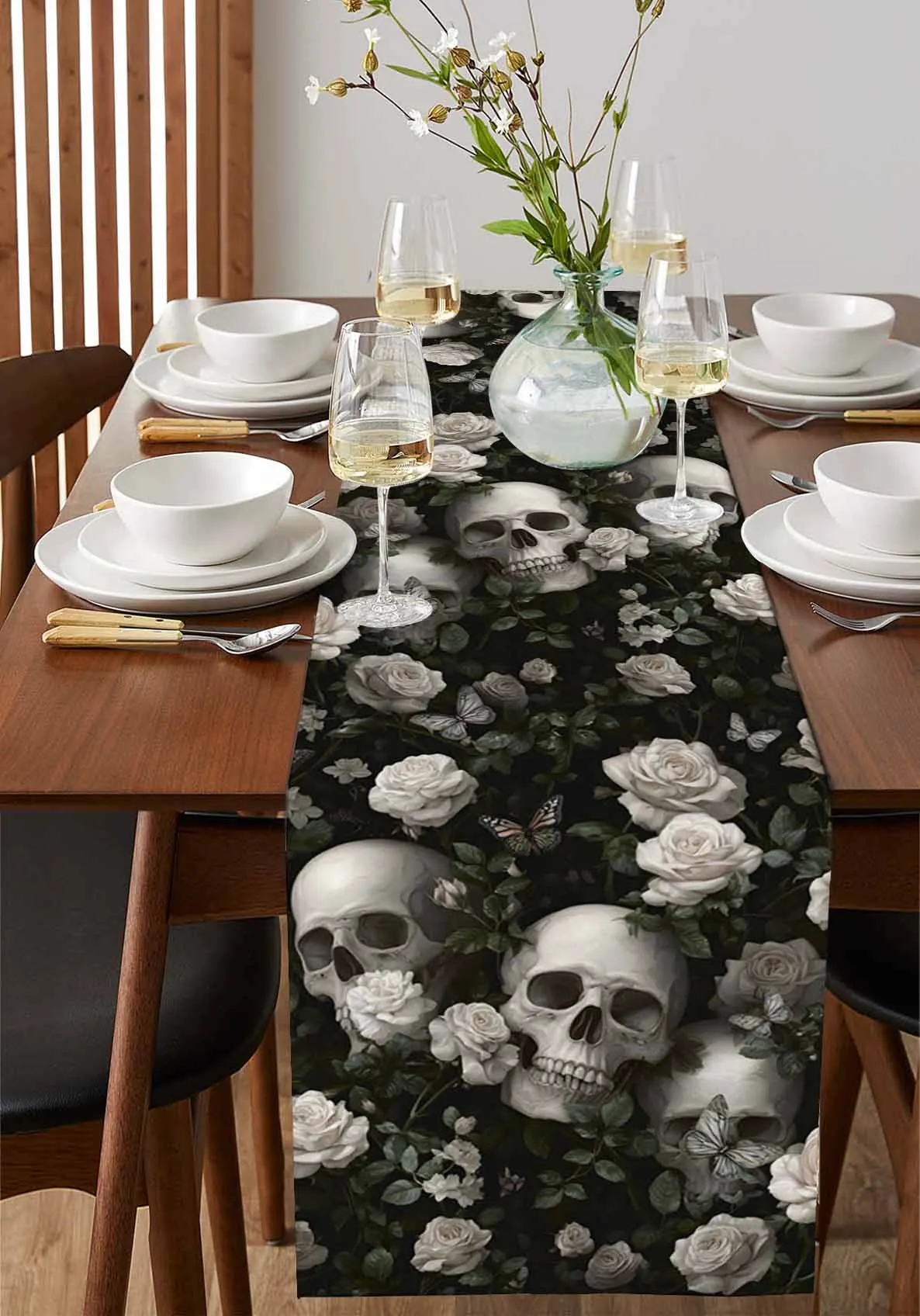 Dark Floral Skull Rose Horror Home Decorations Coffee Table Decor Tablecloth Table Kitchen Decorative Table Runner
Dark Floral Skull Rose Horror Home Decorations Coffee Table Decor Tablecloth Table Kitchen Decorative Table Runner