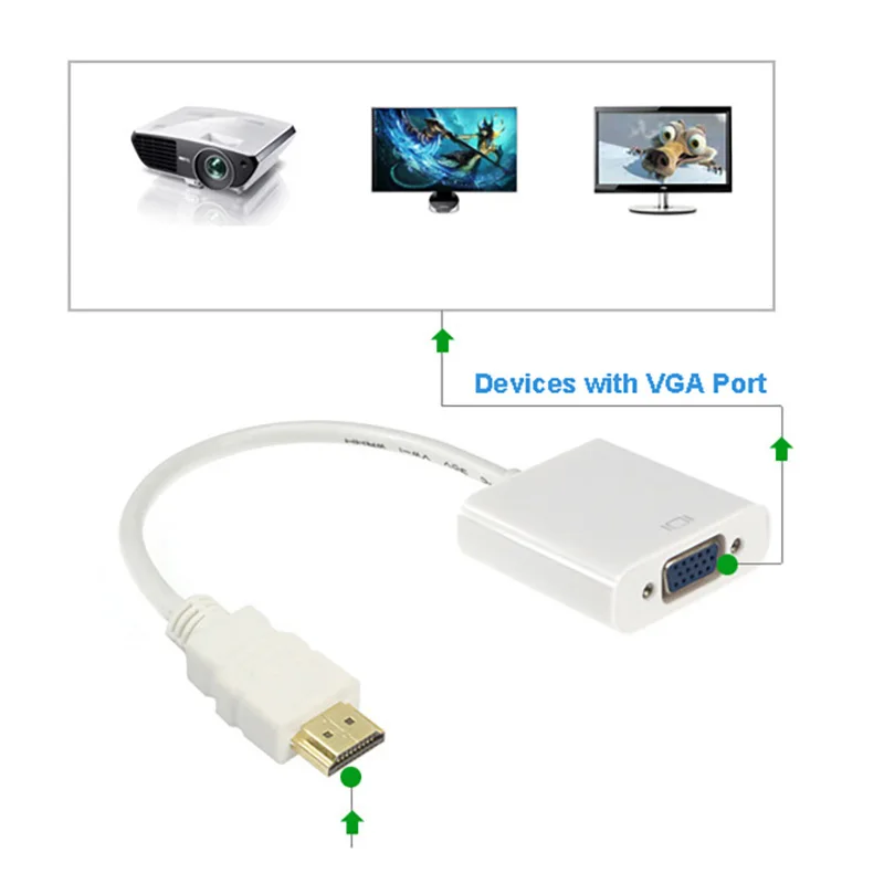 With HDMI to VGA HDCP Transfer Cable Converter Adapter Cord with Audio Power Supply
With HDMI to VGA HDCP Transfer Cable Converter Adapter Cord with Audio Power Supply