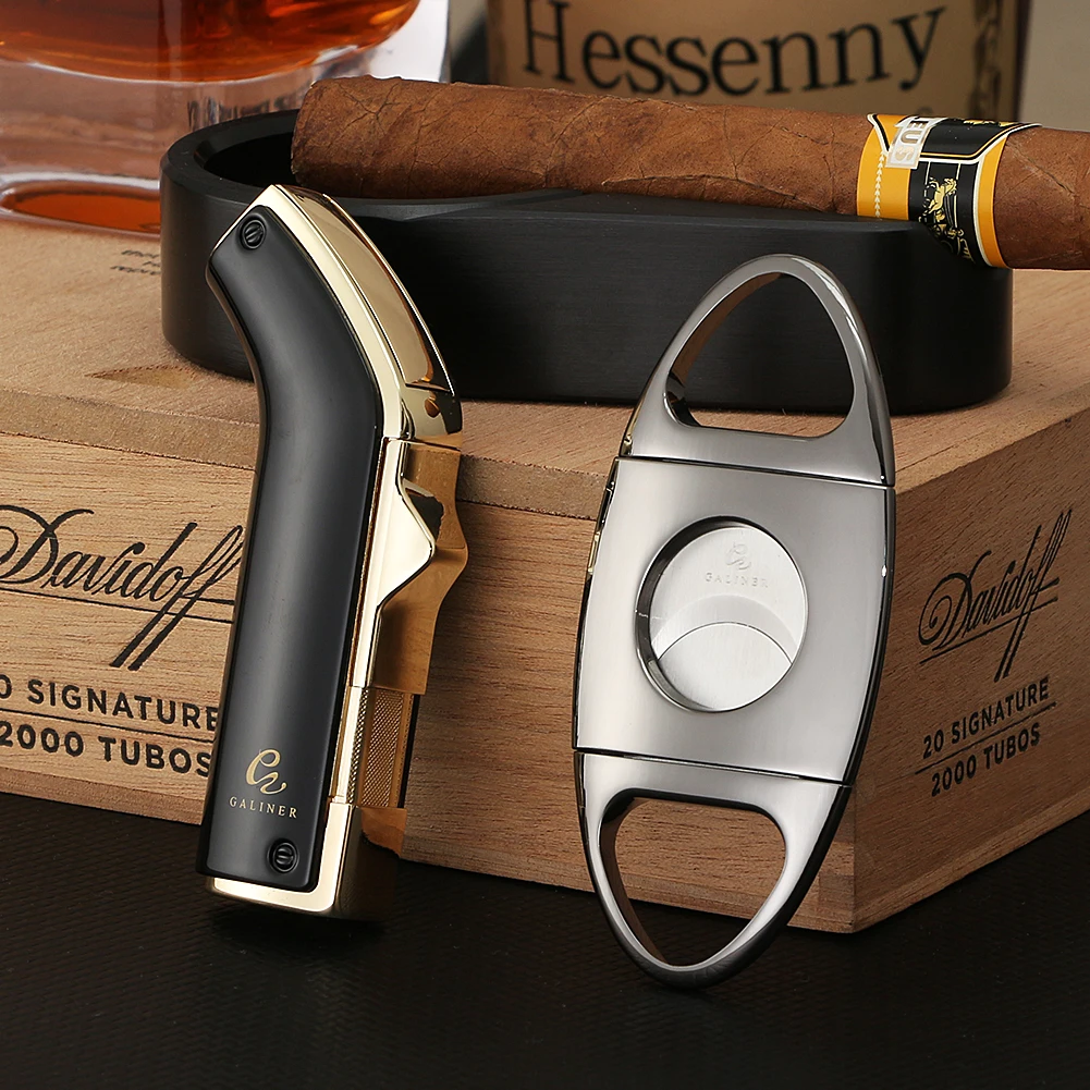 GALINER Professional Cigar Clipper Lighter Set With Cigar Cutter Punch Drill Tobacco Accessories Luxury Home Ashtray Rest
GALINER Professional Cigar Clipper Lighter Set With Cigar Cutter Punch Drill Tobacco Accessories Luxury Home Ashtray Rest