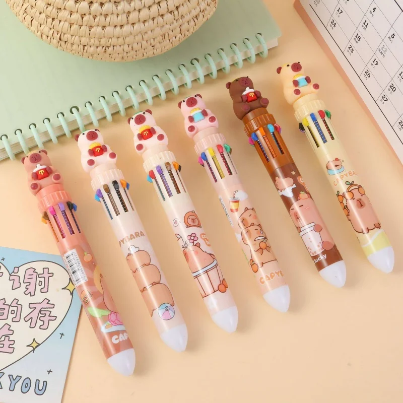 12/36PCS CREATIVE CAPYBARA 10 цветов шариковой ручкой милые пресс-шариковые ручки школьные канцелярские принадлежности подарок 
12/36PCS CREATIVE CAPYBARA 10 цветов шариковой ручкой милые пресс-шариковые ручки школьные канцелярские принадлежности подарок