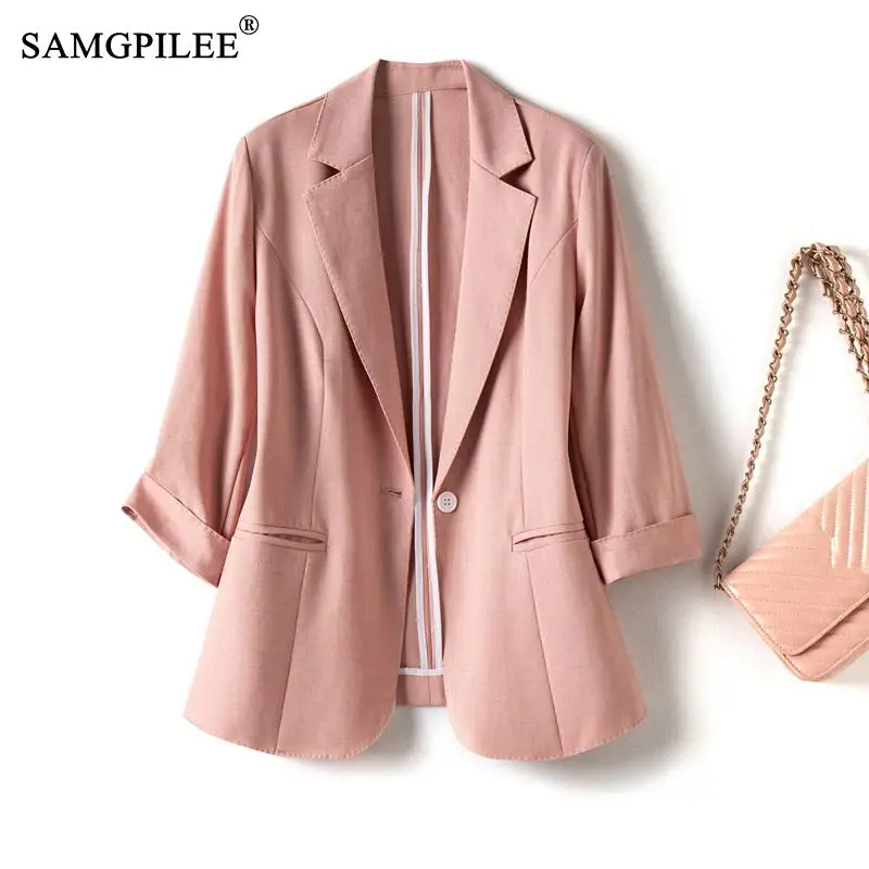 Chic And Elegant Woman Jacket 2023 Summer Suits Commuting Summer One Button Solid Waist Three Quarter Sleeve Blazers Women 4XL
Chic And Elegant Woman Jacket 2023 Summer Suits Commuting Summer One Button Solid Waist Three Quarter Sleeve Blazers Women 4XL