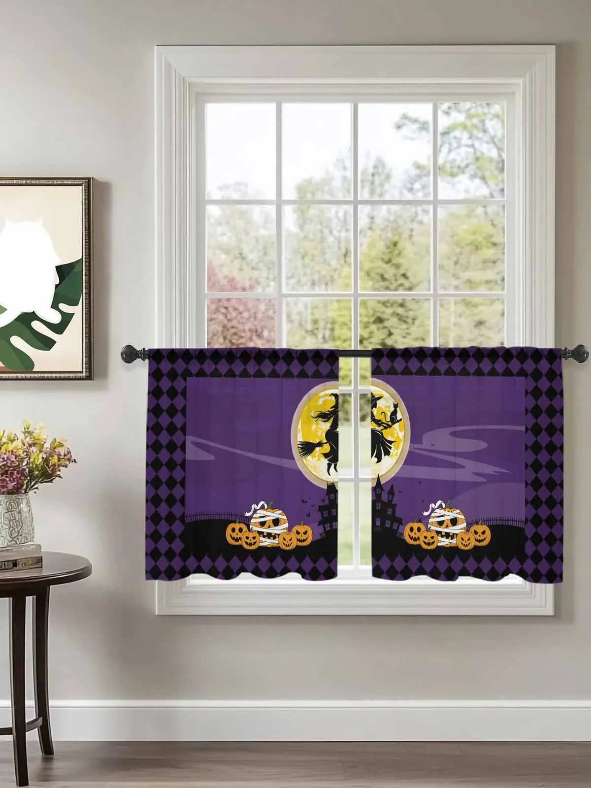 Retro Purple Witch Tulle Curtains For Bedroom Children Living Room Decor Sheer Curtains
Retro Purple Witch Tulle Curtains For Bedroom Children Living Room Decor Sheer Curtains